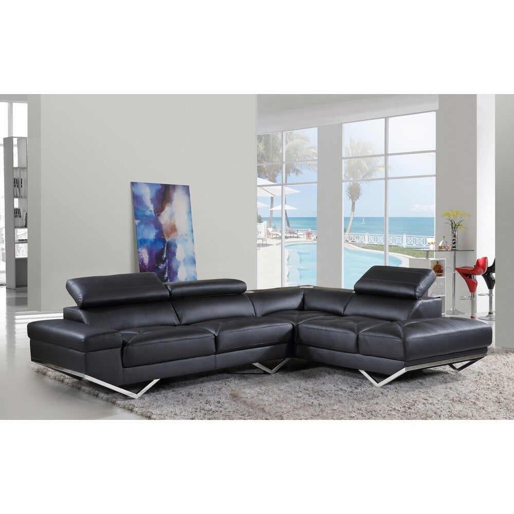 Iliana Leather Contemporary With Wireless Bluetooth Speaker Sectional Sofa Set