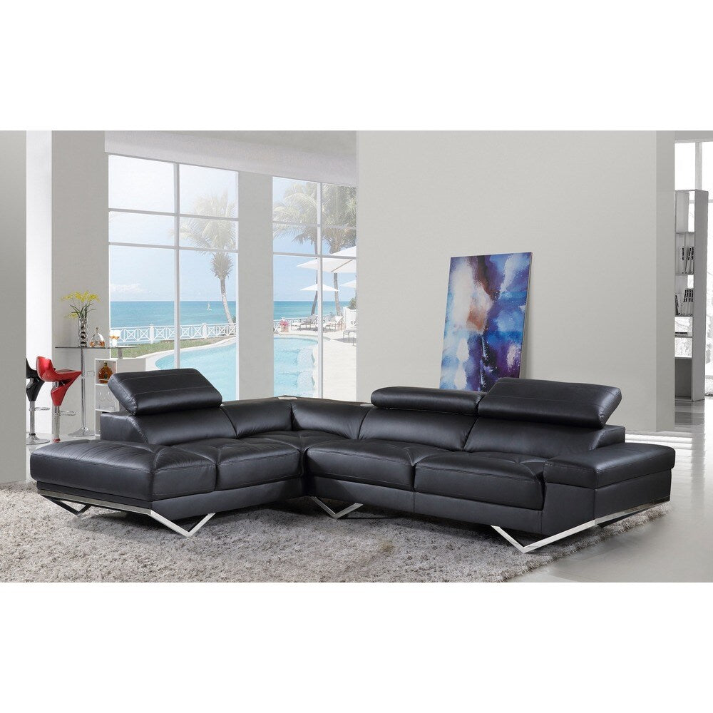 Iliana Leather Contemporary With Wireless Bluetooth Speaker Sectional Sofa Set