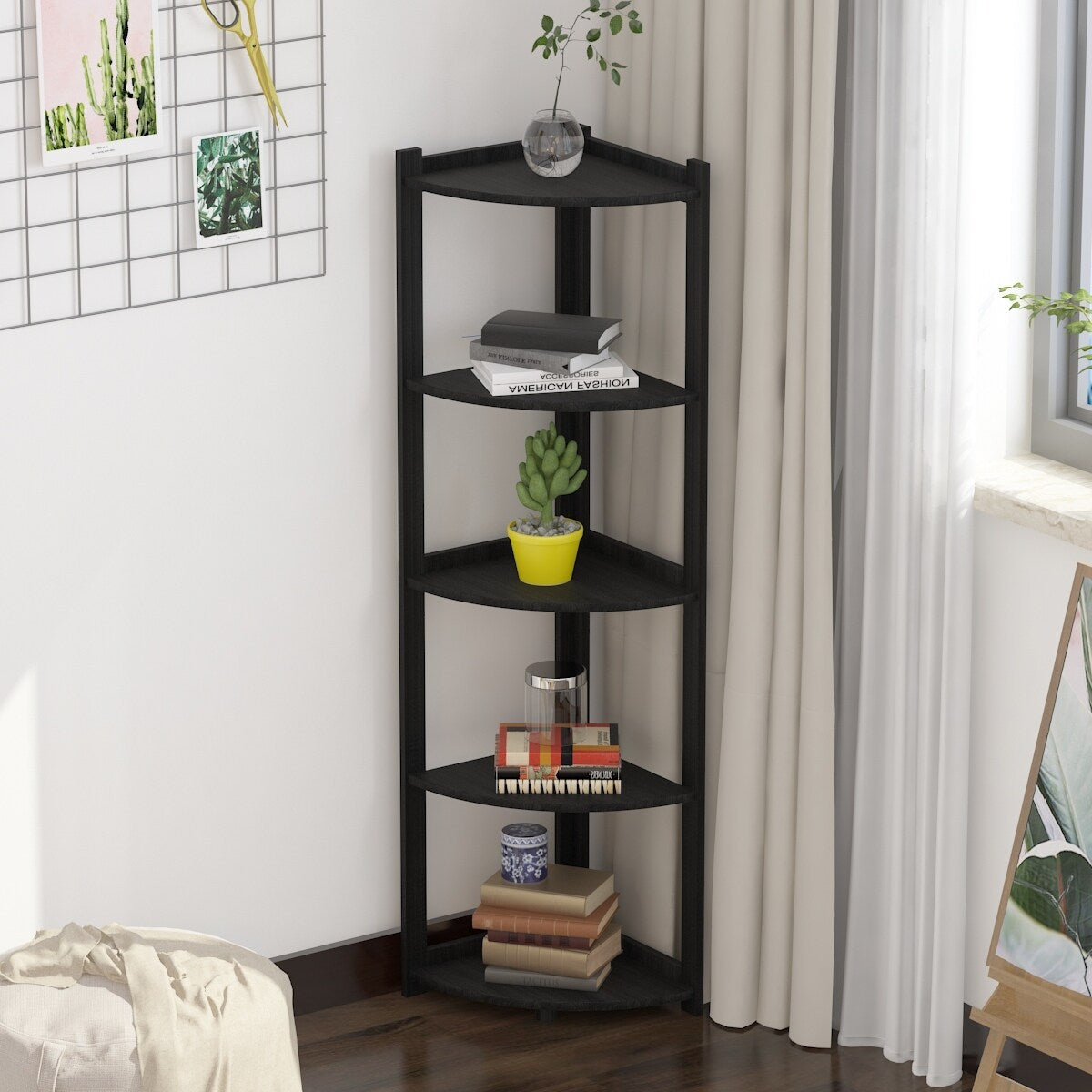 Corner Bookshelves Bookcase Shelves Storage Rack Bookshelf