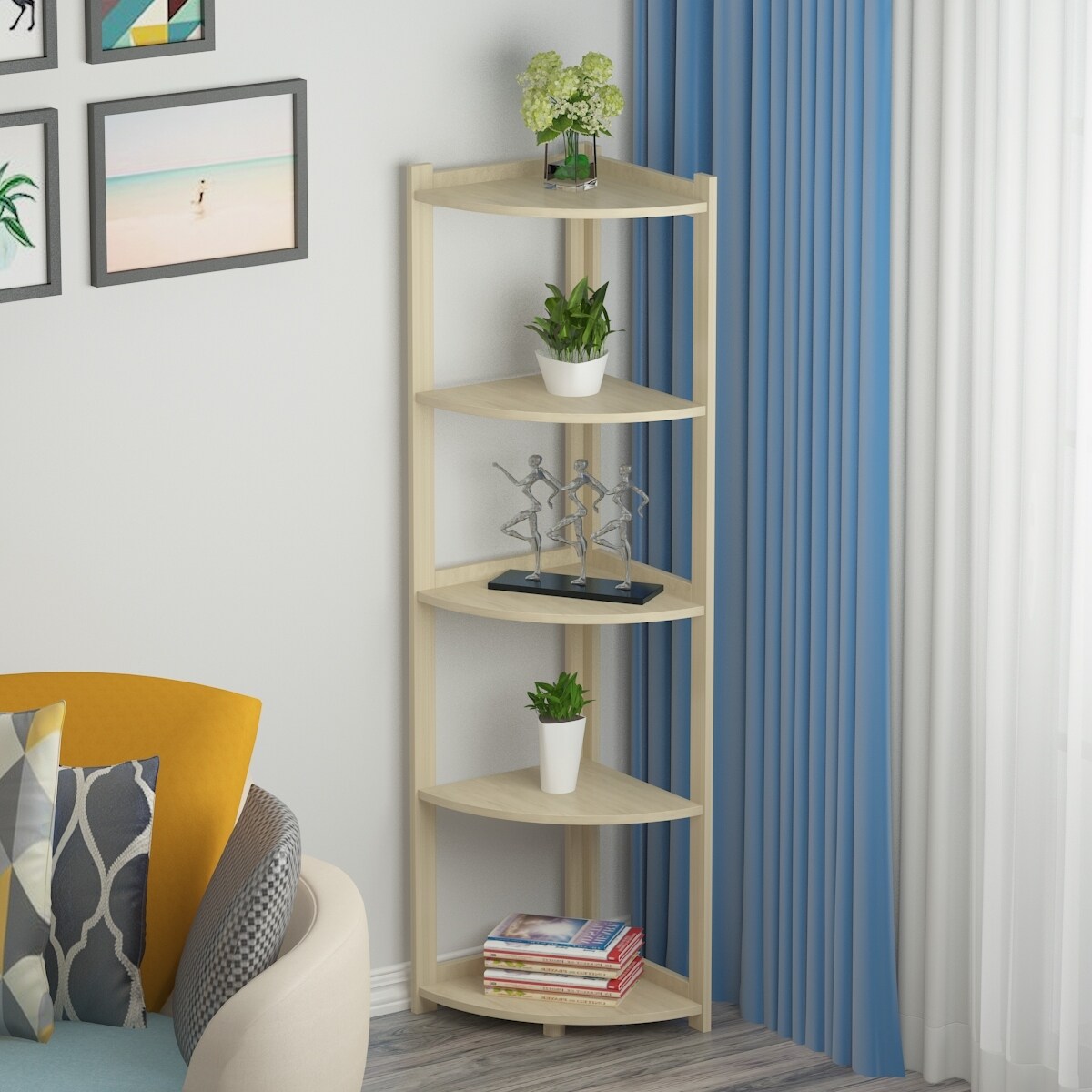 Corner Bookshelves Bookcase Shelves Storage Rack Bookshelf
