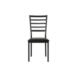 Ilka Black Faux Leather Faux Marble Dining Room Set