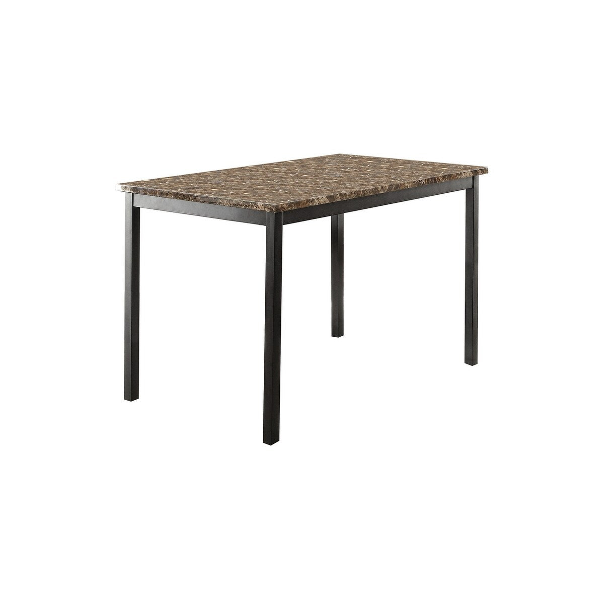Ilka Black Faux Leather Faux Marble Dining Room Set