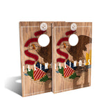 Illinois State Flag 2.0 Tailgate Cornhole Board Set (Includes 8 Bags) - N/A