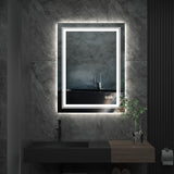 Illuminated Bathroom Mirror Anti-Fog Wall Mounted Dimmable Backlit