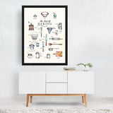 Illustrations Baking Chef Cooking Food Drink Rustic Art Print/Poster