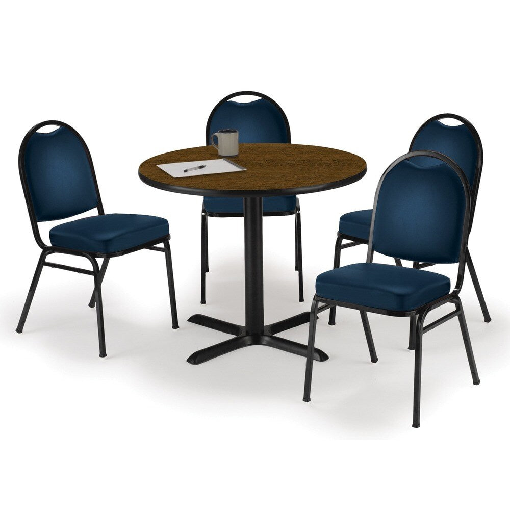 KFI IM520 Armless Stacking Chair Fabric Black Frame 2in Seat
