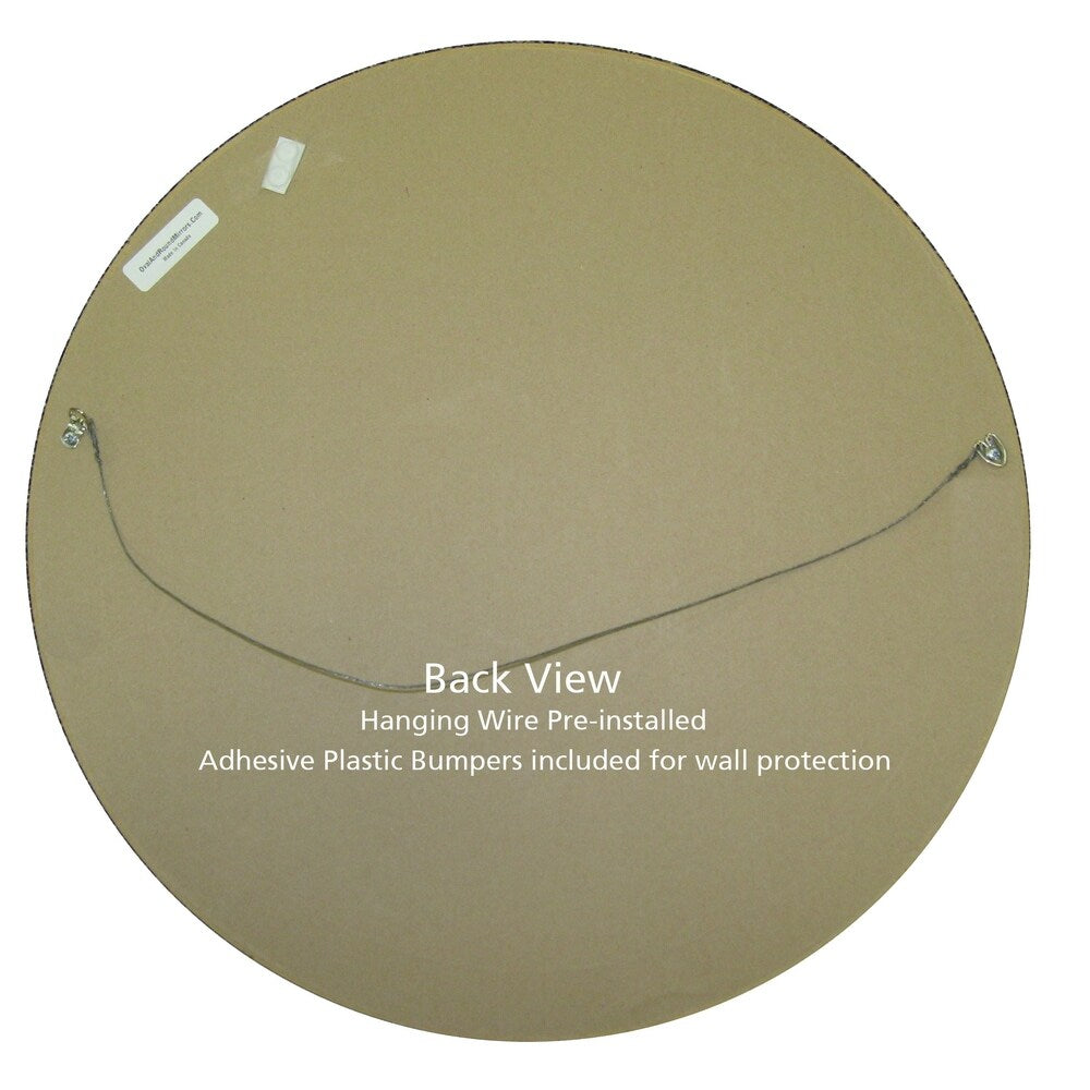 Imperial Framed Round Mirror in Matte Black with Silver