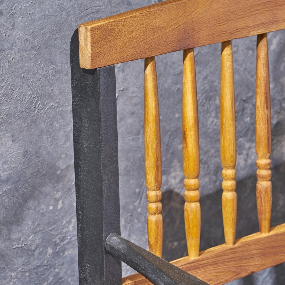 Imperial Outdoor Rustic Acacia Wood Bench with Shelf by Christopher Knight Home