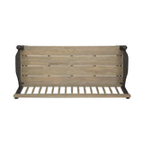 Imperial Outdoor Rustic Acacia Wood Bench with Shelf by Christopher Knight Home