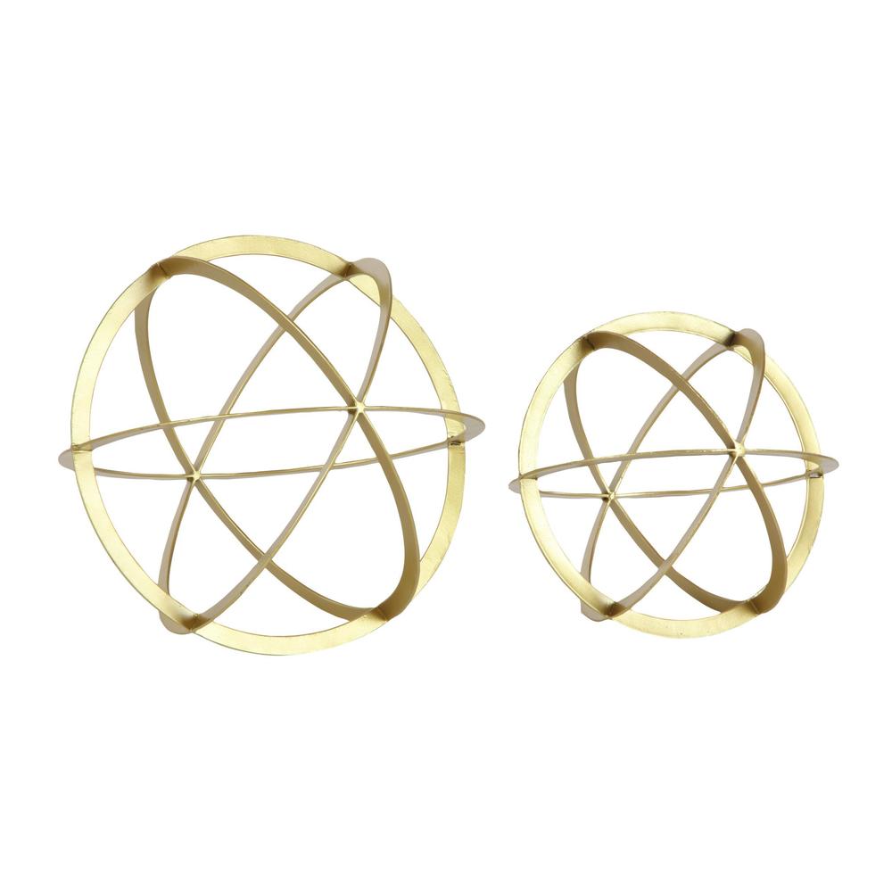 Benzara Golden Metal Impressive Decor (Set of 2)