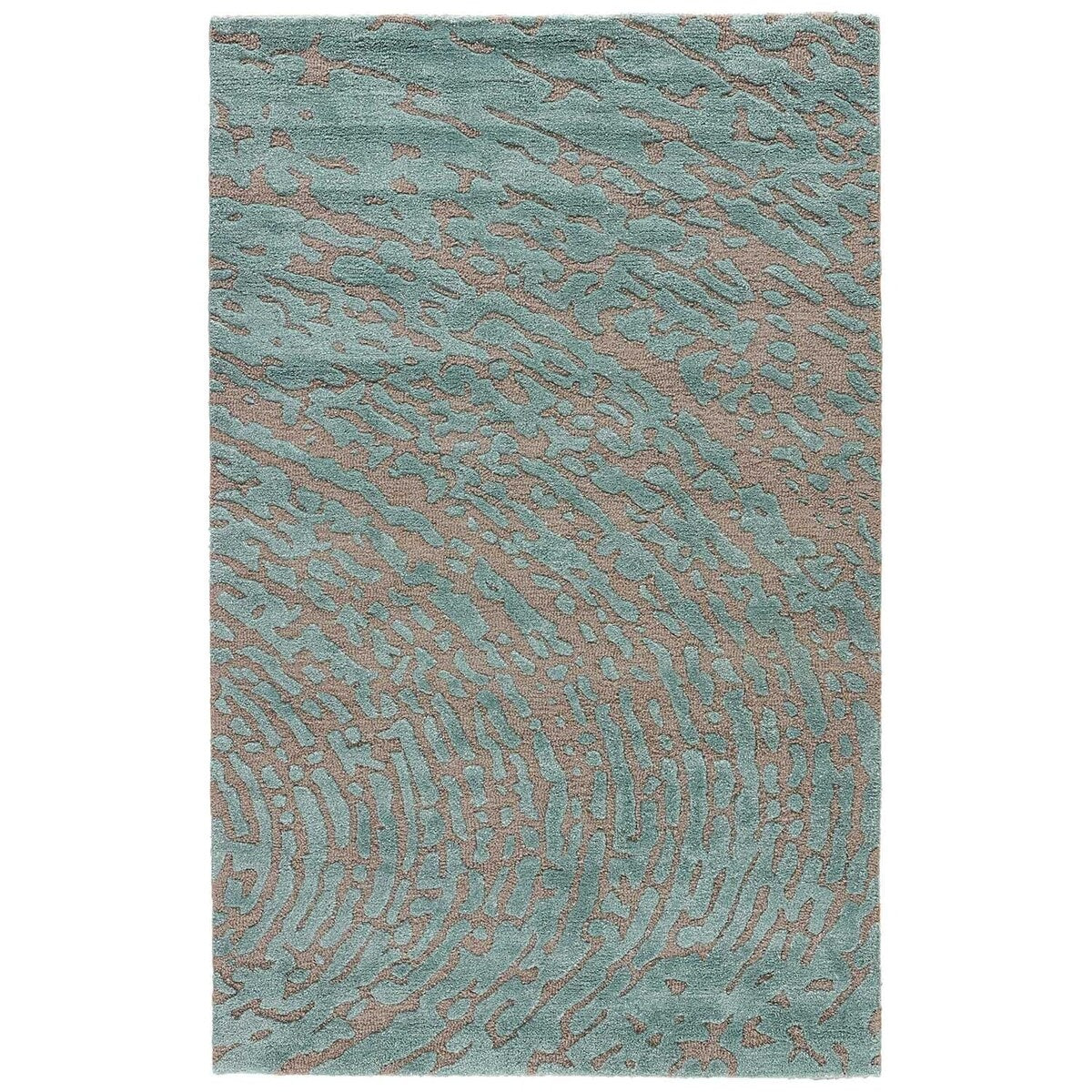 Imprint Handmade Abstract Gray/ Teal Area Rug (8' X 10') - 7'10" x 9'10"