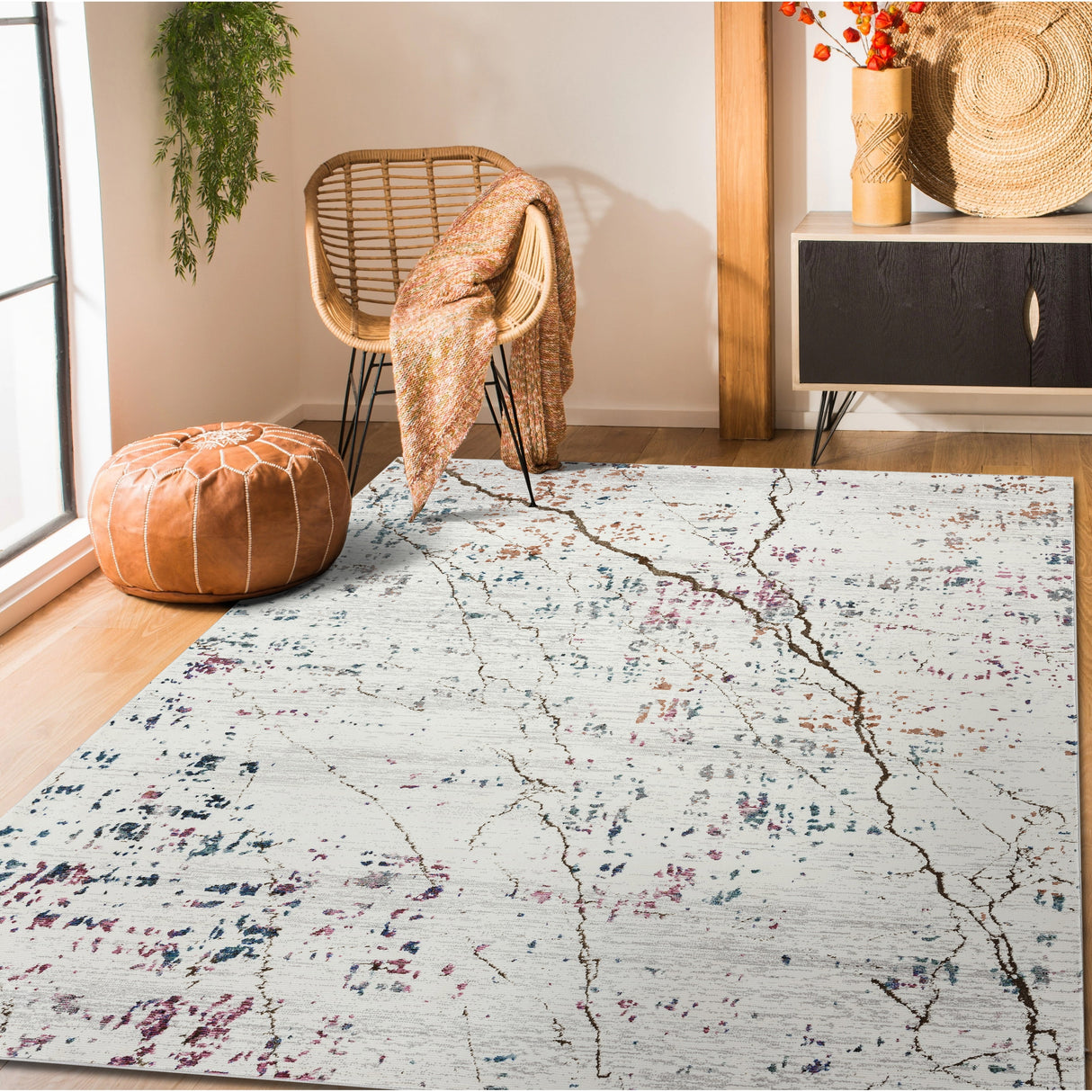 Sevita Abstract Prism Marble Area Rug
