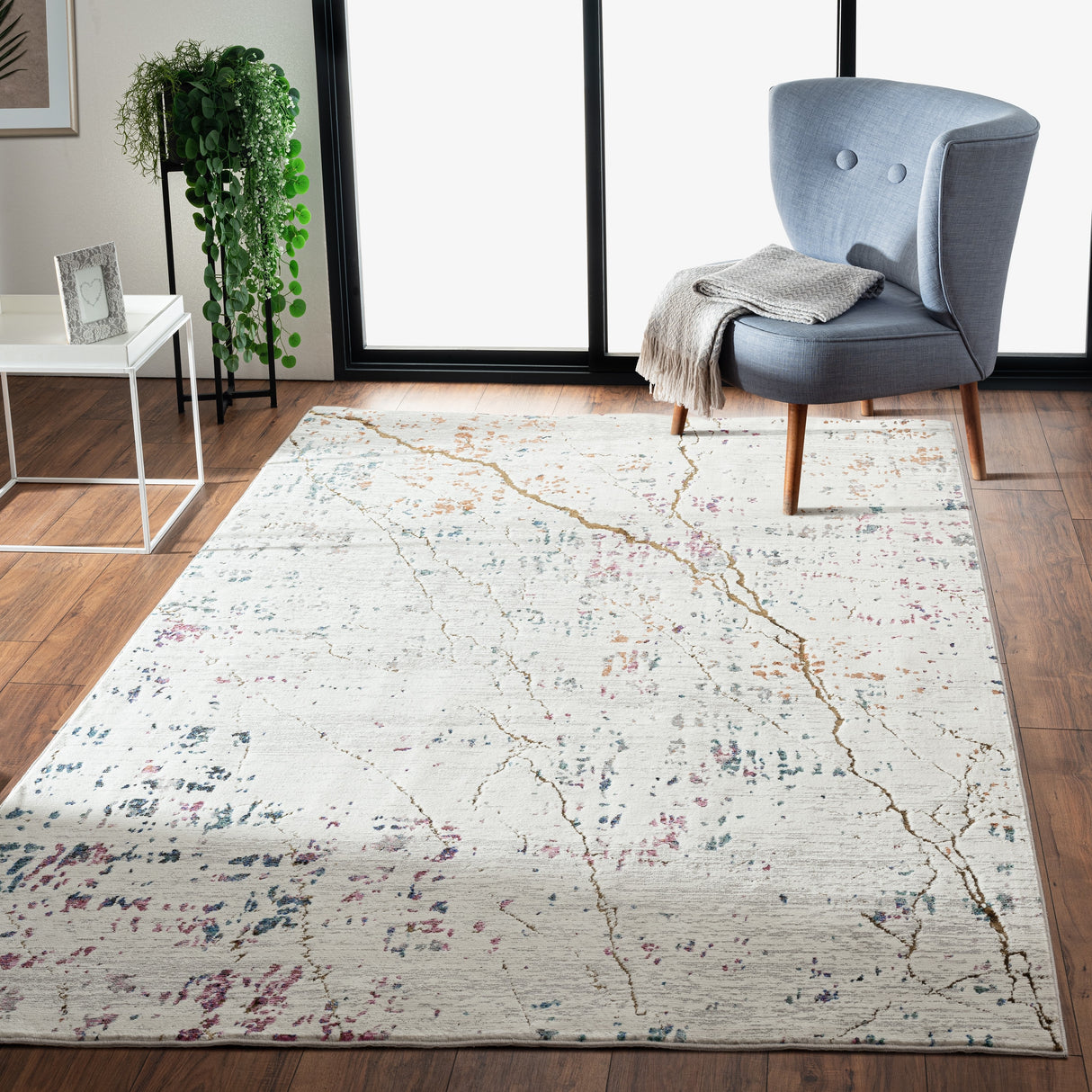 Sevita Abstract Prism Marble Area Rug