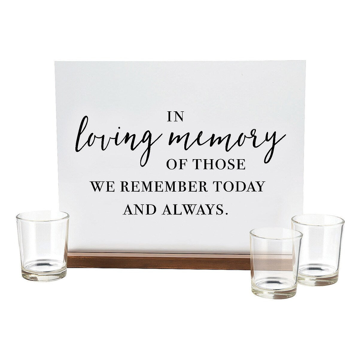 In Loving Memory Sign With Votive Candle Holders, Home Decor, 4 Pieces