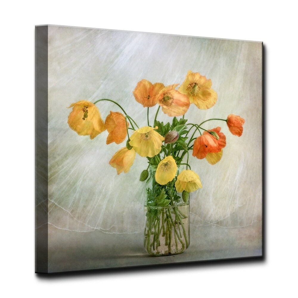 In the Window' Floral Wrapped Canvas Wall Art
