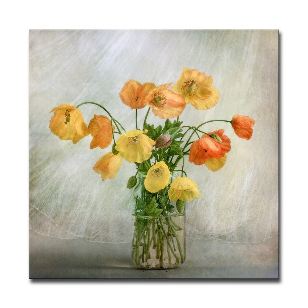 In the Window' Floral Wrapped Canvas Wall Art