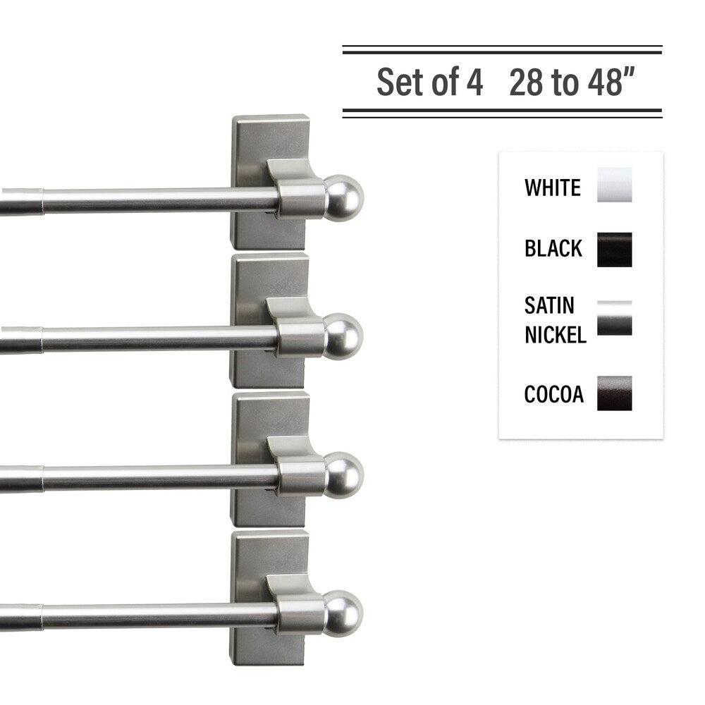 InStyleDesign Magnetic Curtain Rod 28-48 inch ( Set of 4 )