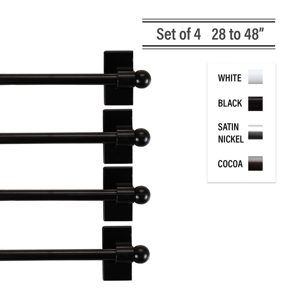 InStyleDesign Magnetic Curtain Rod 28-48 inch ( Set of 4 )