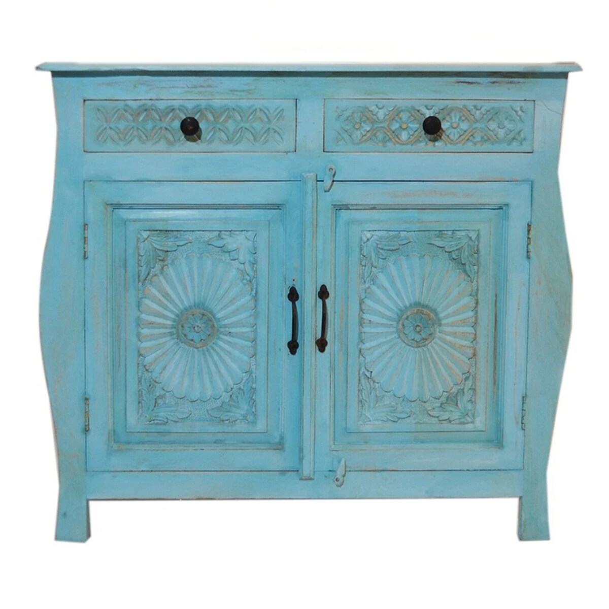 Indian Colonial Style Carved Sideboard