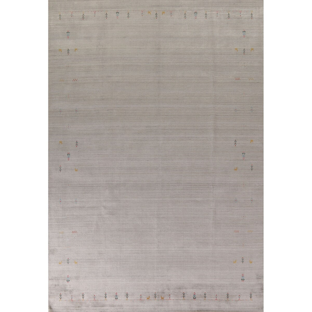 Indian Gabbeh Rug Handmade Wool Carpet - 9'1"x 11'11"