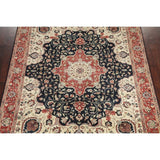 Indian Kashan Oriental Medallion Hand Knotted Wool Area Rug - 9'6" x 7'10"
