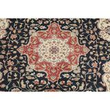 Indian Kashan Oriental Medallion Hand Knotted Wool Area Rug - 9'6" x 7'10"