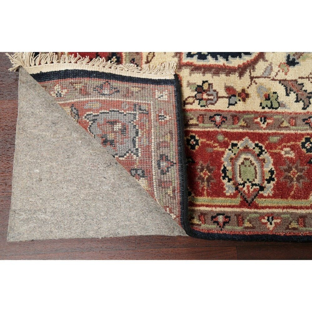 Indian Kashan Oriental Medallion Hand Knotted Wool Area Rug - 9'6" x 7'10"