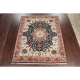 Indian Kashan Oriental Medallion Hand Knotted Wool Area Rug - 9'6" x 7'10"