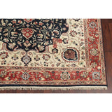 Indian Kashan Oriental Medallion Hand Knotted Wool Area Rug - 9'6" x 7'10"