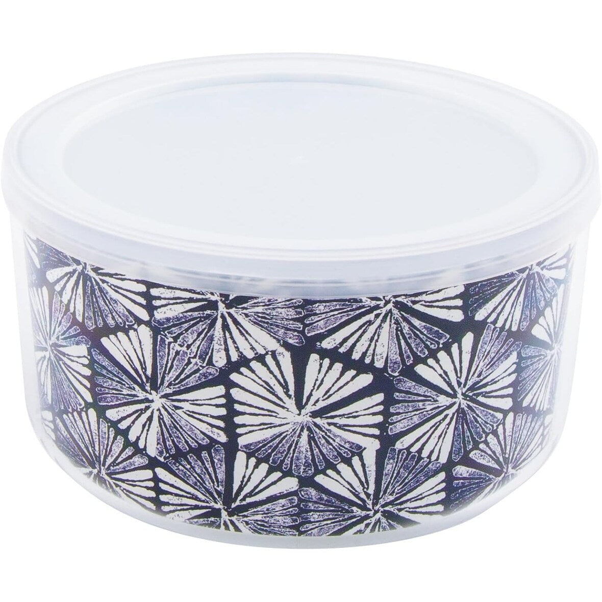 Indigo Flowers Double Wall Unbreakable Plastic Travel Bowl with Lid Holds 22 Ounces BPA Free Microwave Safe Dishwasher Safe