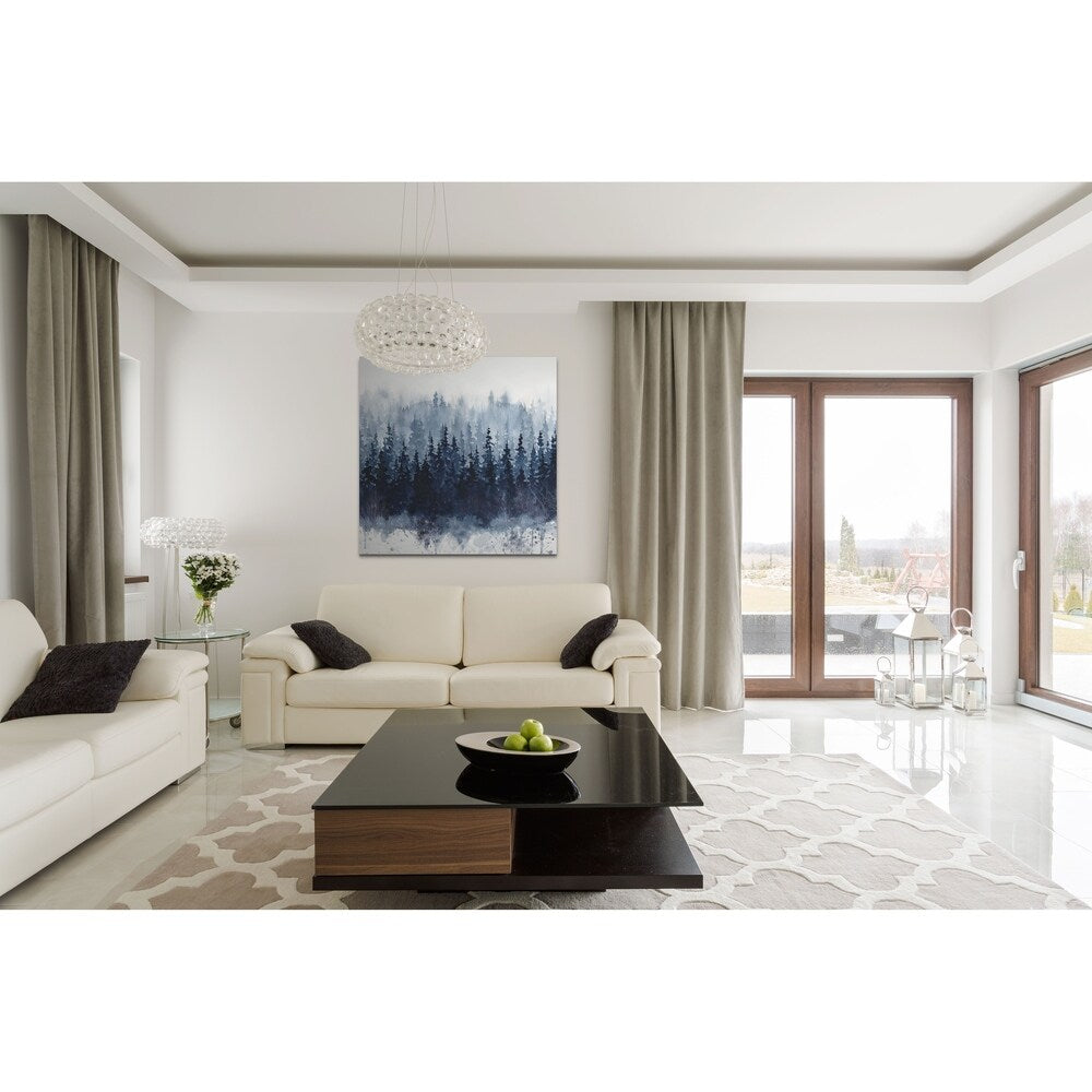 Indigo Forest -Gallery Wrapped Canvas - yellow, blue, green, red, black, white