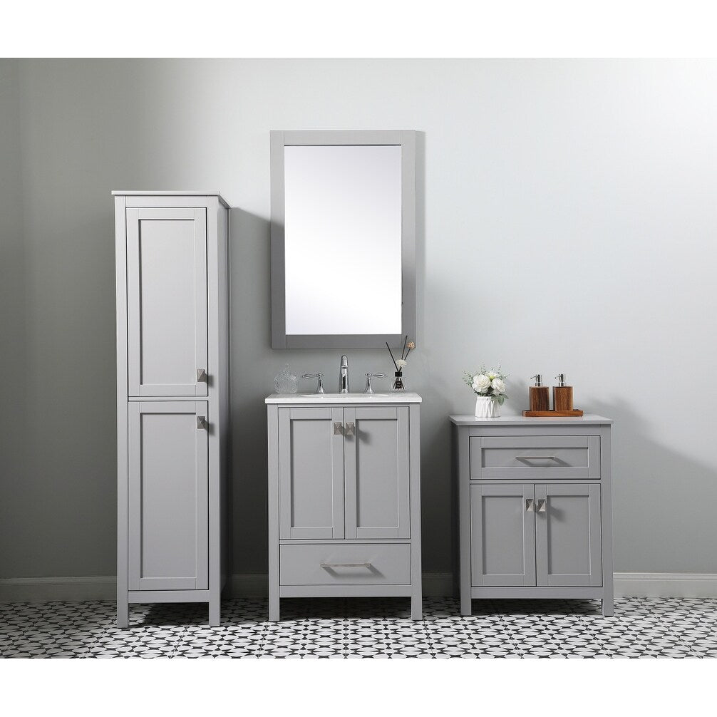 Indigo Home 24 Inch Bathroom Storage Freestanding Cabinet