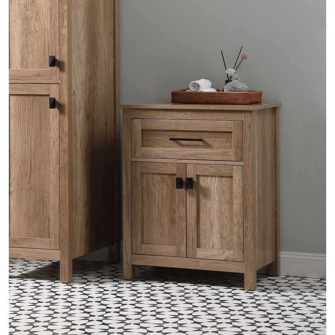 Indigo Home 24 Inch Bathroom Storage Freestanding Cabinet