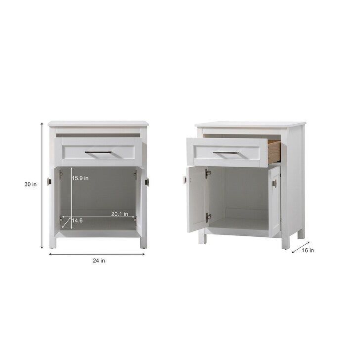 Indigo Home 24 Inch Bathroom Storage Freestanding Cabinet