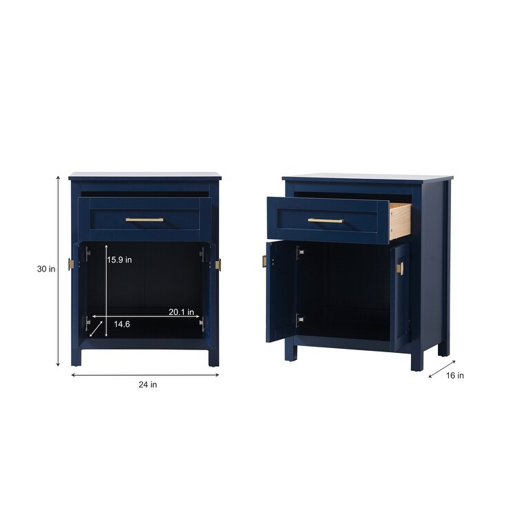 Indigo Home 24 Inch Bathroom Storage Freestanding Cabinet