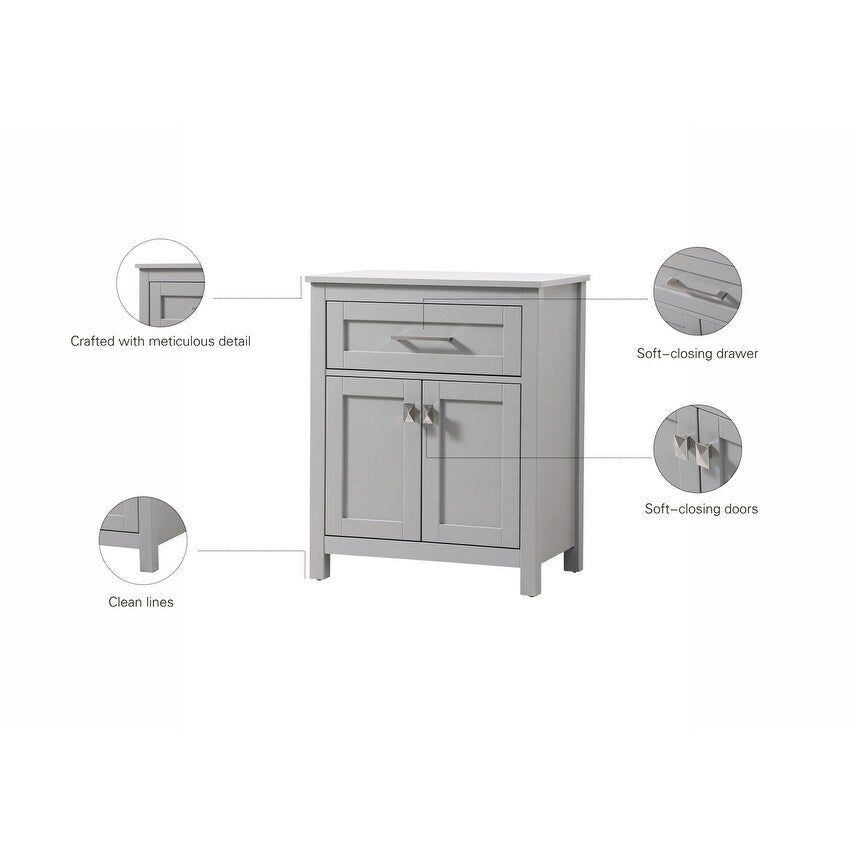 Indigo Home 24 Inch Bathroom Storage Freestanding Cabinet