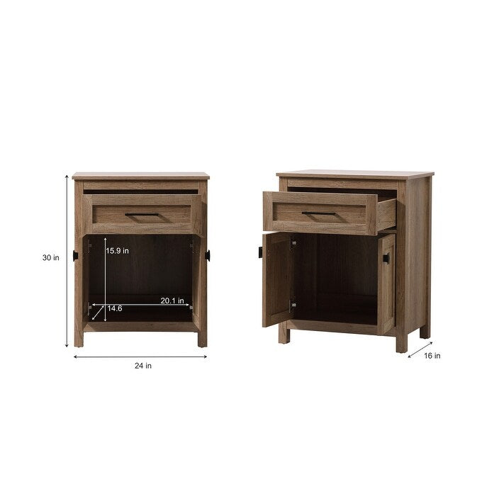 Indigo Home 24 Inch Bathroom Storage Freestanding Cabinet