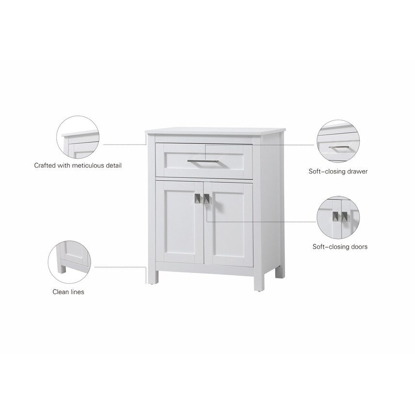 Indigo Home 24 Inch Bathroom Storage Freestanding Cabinet