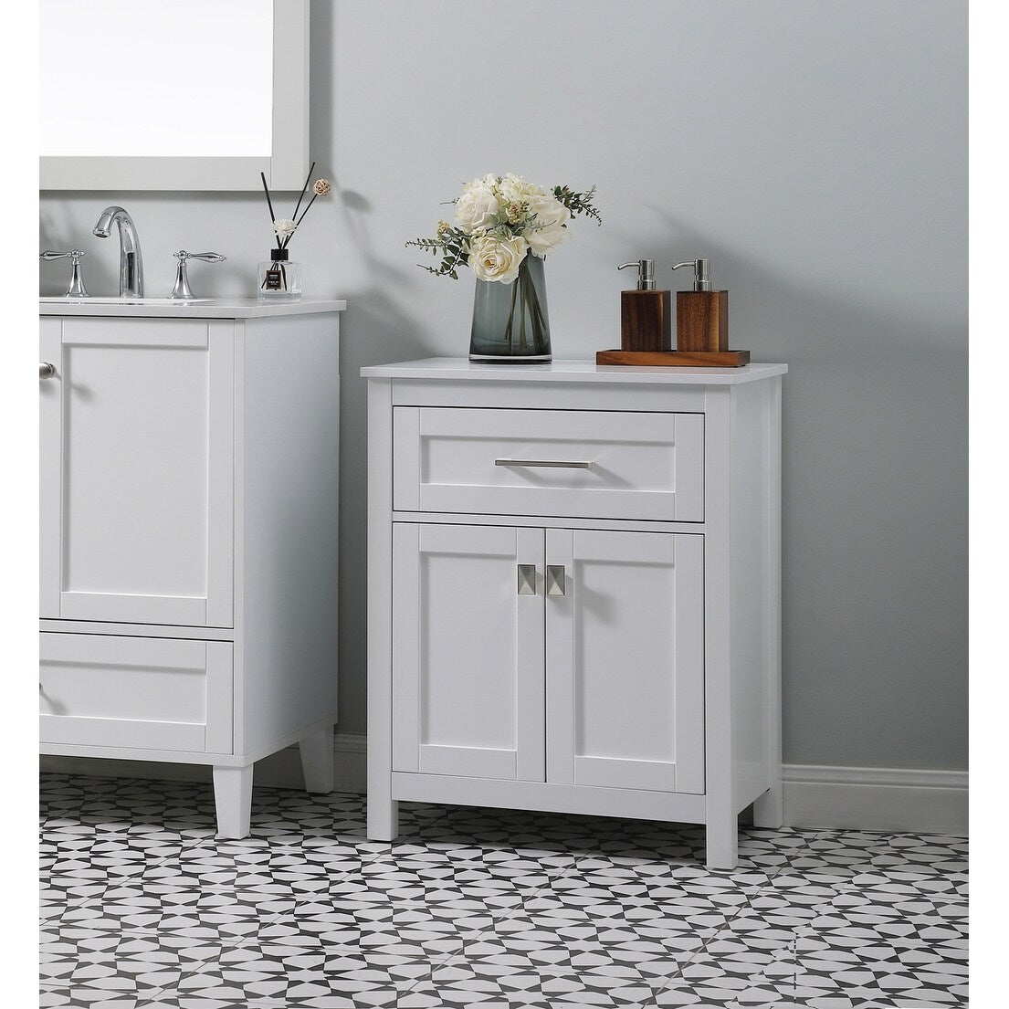 Indigo Home 24 Inch Bathroom Storage Freestanding Cabinet