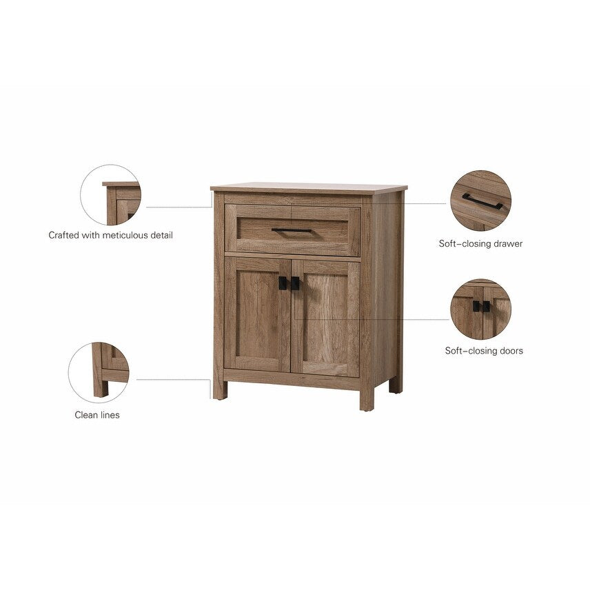Indigo Home 24 Inch Bathroom Storage Freestanding Cabinet