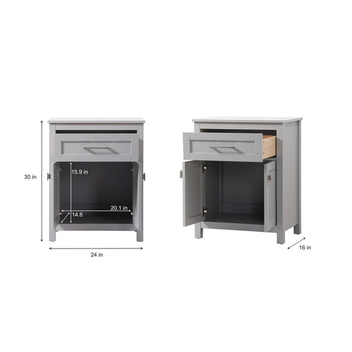 Indigo Home 24 Inch Bathroom Storage Freestanding Cabinet