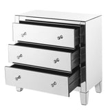 Indigo Home 3 Drawers Dresser 32 x16 x 32 in. in Clear Mirror
