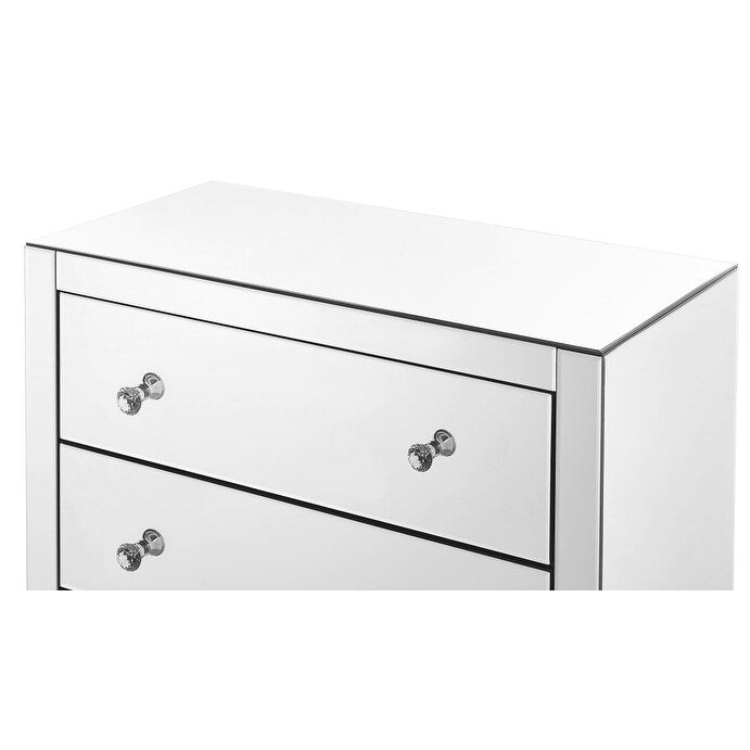 Indigo Home 3 Drawers Dresser 32 x16 x 32 in. in Clear Mirror