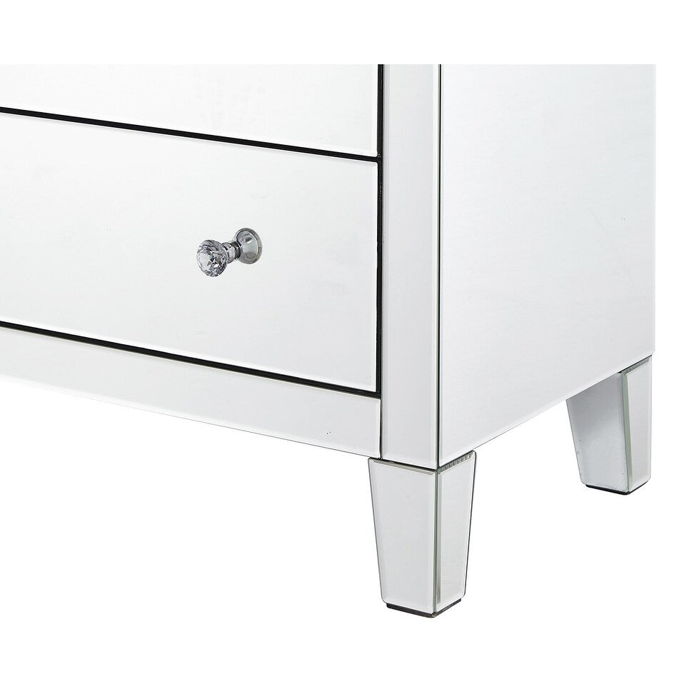 Indigo Home 3 Drawers Dresser 32 x16 x 32 in. in Clear Mirror
