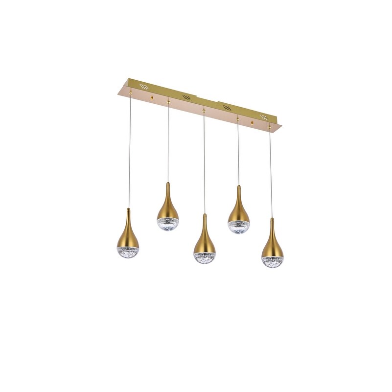 Indigo Home 34 inch LED pendant in satin gold