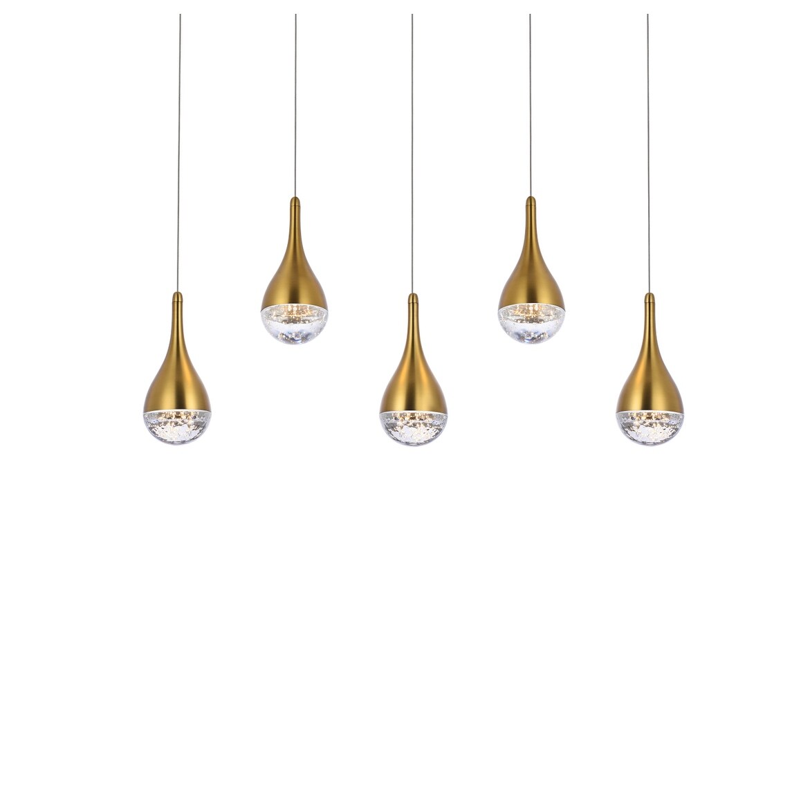 Indigo Home 34 inch LED pendant in satin gold