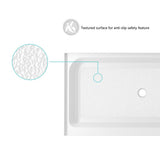 Indigo Home 60x36 inch Single Threshold Shower Tray Center Drain in White