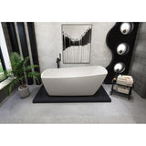 Indigo Home 72 inch Soaking Single Slipper Rectangular Bathtub in Glossy White
