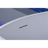 Indigo Home 72 inch Soaking Single Slipper Rectangular Bathtub in Glossy White