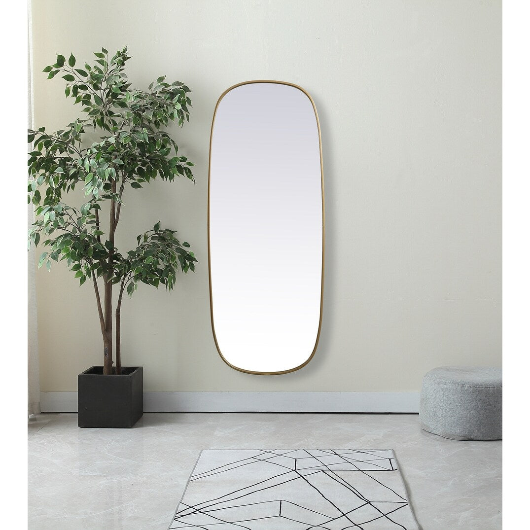 Indigo Home Metal Frame Oval Mirror 24x60 Inch